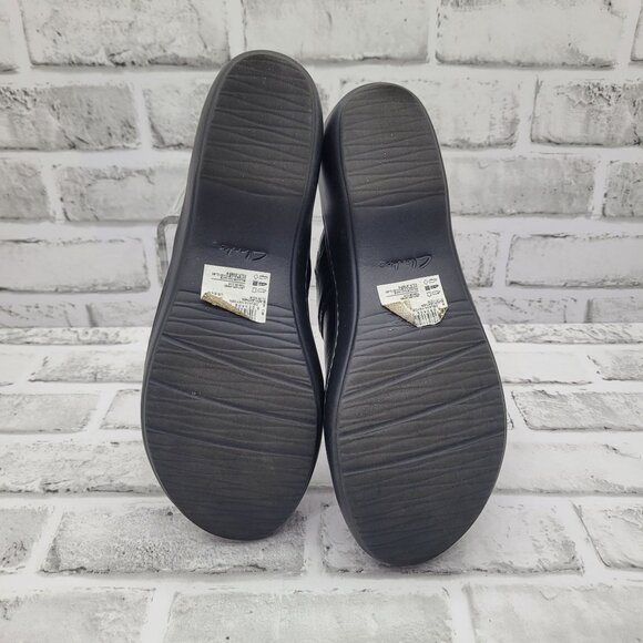 Clark's Collection Delana Hayden Black Leather Slip On Clogs Size 8.5 - Picture 7 of 7